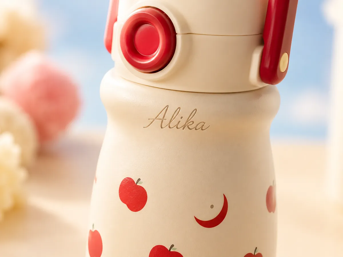 Ukiran nama pada botol anak
